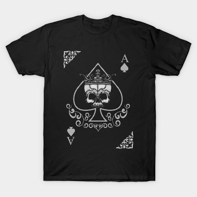 Ace of Spades with Crowned Skull Heavy Metal Song Title T-Shirt by Hallowed Be They Merch